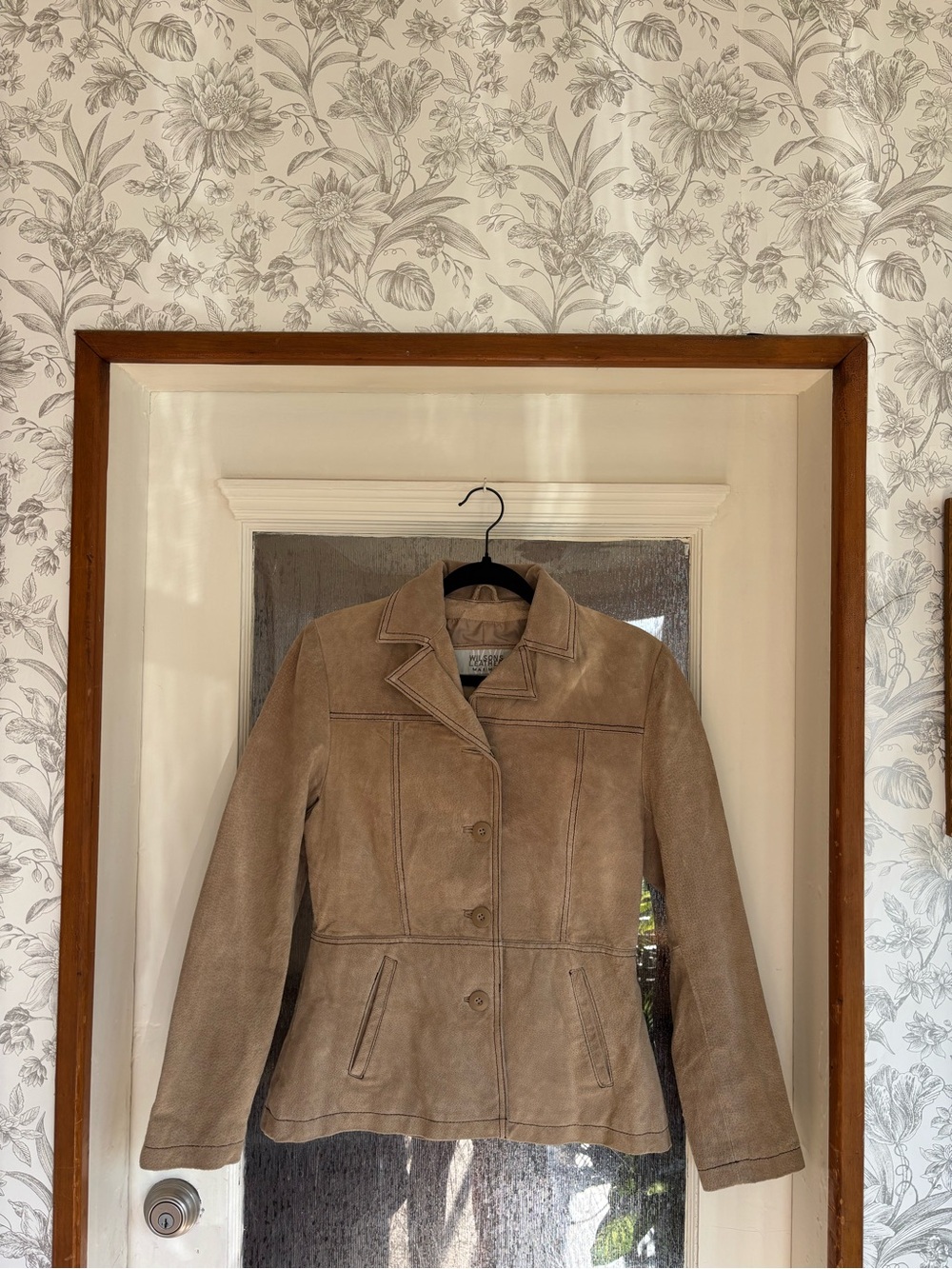 Wilson Leather Maxima Suede Women's Jacket in Taupe